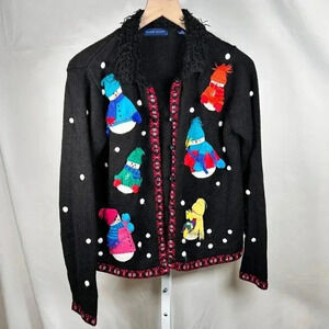 Karen Scott Size Small Christmas Sweater Snowman 3D Holiday